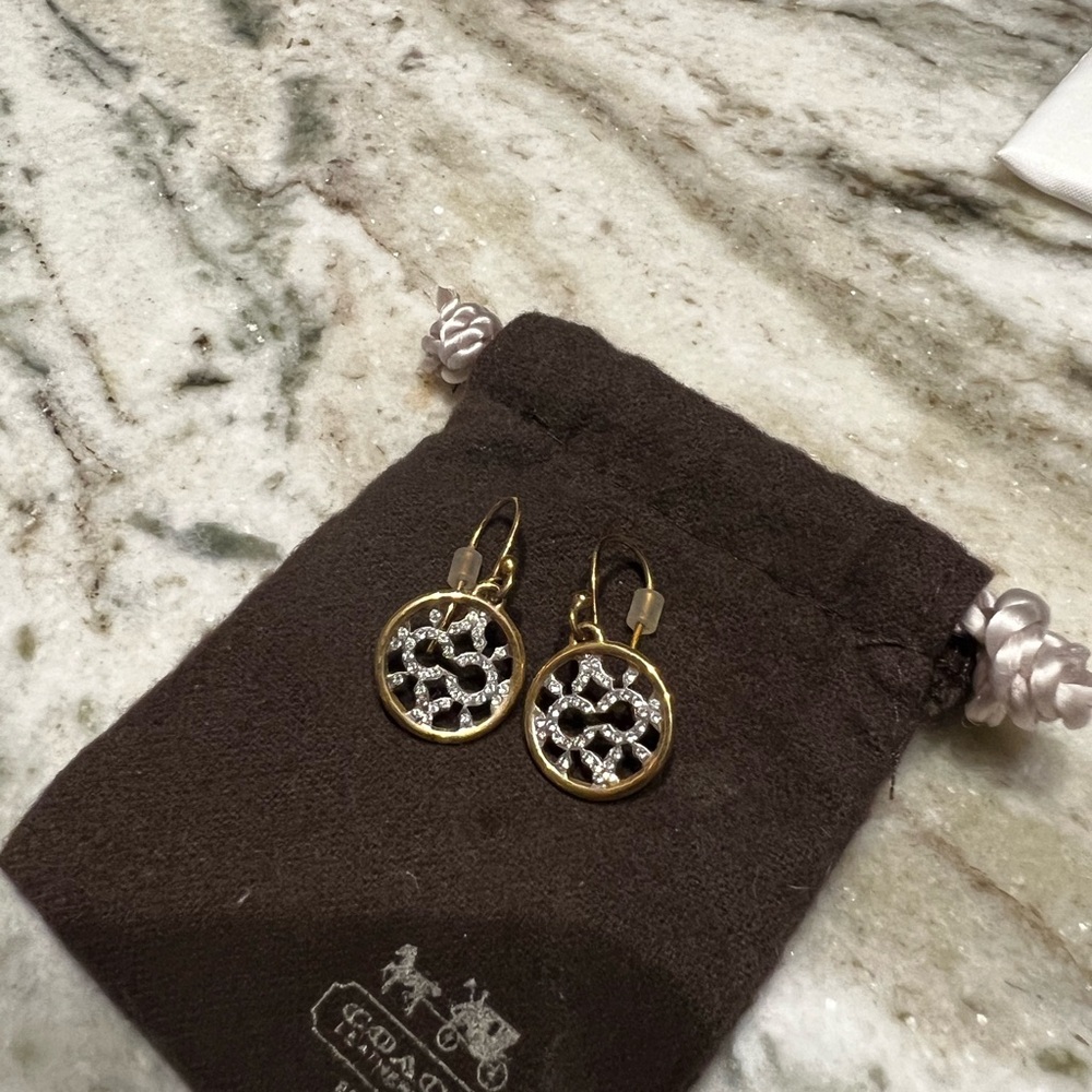 Coach Gold and Silver Hoop Earrings